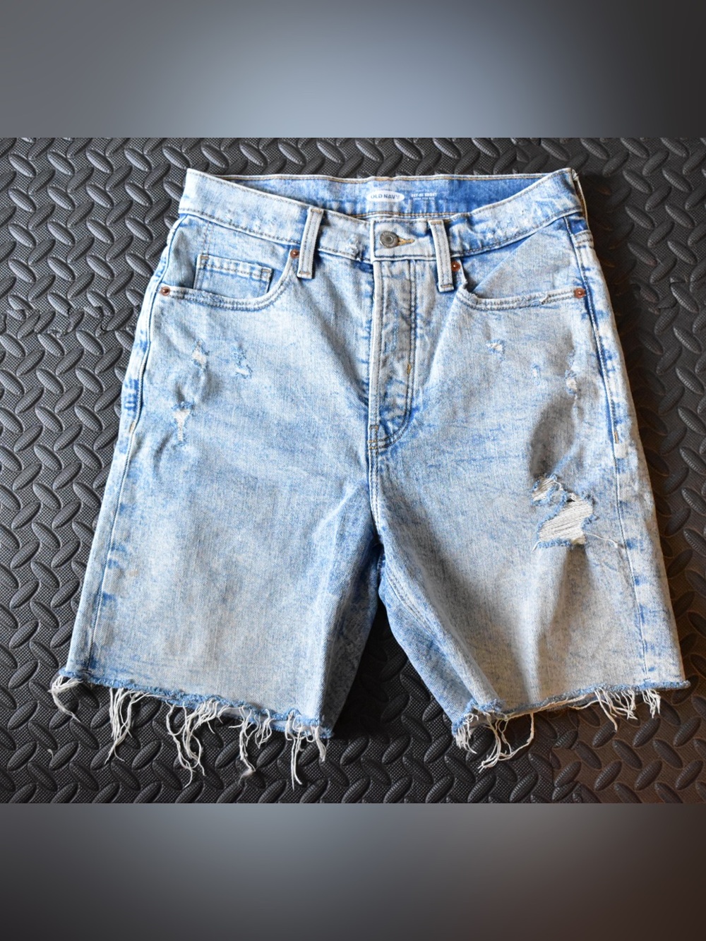 Old Navy Light Blue Sky High-Rise Distressed Denim Shorts